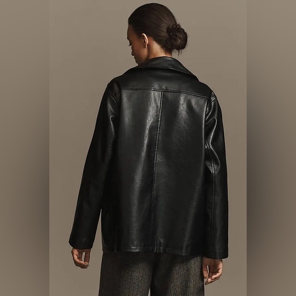 Anthropologie Maeve Oversized Faux-Leather Moto Jacket - Picture 3 of 13